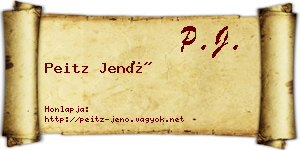 Peitz Jenő névjegykártya